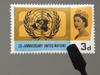 1965 3 d Elizabeth II Stamp United Kingdom U.N. Emblem UN (United Nations), 20th Anniversary