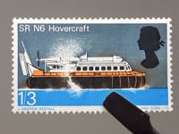 1966 1.3 Shilling Elizabeth II Stamp United Kingdom British Technology SRN 6 Hovercraft