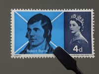 1966 4 d Elizabeth II Stamp United Kingdom Robert Burns (after Skirving chalk drawing)