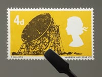 1966 4 d Elizabeth II Stamp United Kingdom British Technology Jodrell Bank Radio Telescope