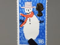 1966 1.6 Shilling Elizabeth II Stamp United Kingdom Snowman Christmas 1966 - Children's Paintings