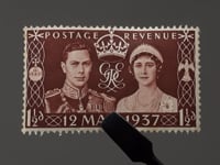 1937 1 and Half Penny King George VI and Queen Elizabeth Stamp United Kingdom Coronation