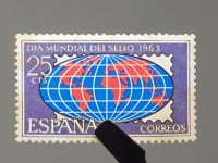 1962 25 Céntimo espagnol Timbre Espagne Journée mondiale du timbre