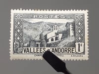 1932 1 Centime Français Andorre, Timbre de l'Administration Française Église de Meritxell