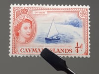 1955 Quarter British Penny Elizabeth II Îles Caïmans Timbre Catboat