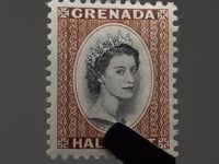 1953 Timbre de la moitié des Caraïbes orientales Elizabeth II Grenade