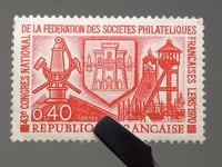 1970 0,4 Französische Franc Frankreich-Briefmarke 43. Kongress des Französischen Philatelistenverbandes