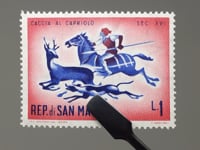 San Marino Stamp 1961 1 Sammarinese Lira Deer Hunting, XVI Century