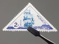Monaco Briefmarke 1953 2 monegassische Franc Segelschiff