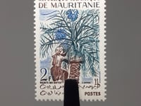 Timbre Mauritanie 1960 2 Franc CFA Afrique de l'Ouest Date de récolte