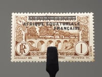 French Equatorial Africa Stamp 1936 1 French centime Viaduc de Mindouli-Viaduct Mindouli Overprinted