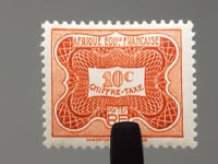 Französische Äquatorialafrika-Briefmarke 1947, 10 französische afrikanische CFA-Centime-Chiffre-Figur