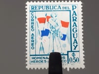 Paraguay Stamp 1957 50 Guaraní Soldier and Flag Heroes of the Chaco War