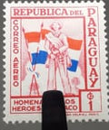 Paraguay Stamp 1957 1 Guaraní Soldier and Flag Heroes of the Chaco War