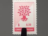 Timbre Paraguay 1961 0,5 Guaraní Emblème du Chêne Déraciné Année Mondiale des Réfugiés