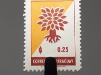 Paraguay Stamp 1961 0.25 Guaraní Uprooted Oak Emblem World Refugee Year
