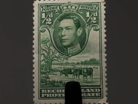 Timbre du Protectorat du Bechuanaland 1941 0,5 Penny Bovins George VI (Bos primigenius taurus)