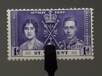St. Vincent und die Grenadinen Briefmarke 1937 1 Penny Krönung von König Georg VI. und Königin Elizabeth
