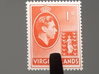Timbre des îles Vierges britanniques 1943 1d Penny George VI et sceau de la colonie