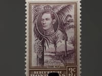 Timbre du Honduras britannique George VI 1938 3 Cent Cohune Palm
