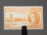 Briefmarke der Britischen Jungferninseln George VI 1946 3 Pence Houses of Parliament, London