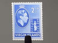 Timbre des Îles Vierges britanniques George VI 1943 2½ d Pence Sceau de la colonie