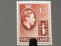 Timbre des Îles Vierges britanniques George VI 1943 1½ d Pence Sceau de la colonie