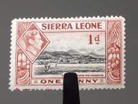 1938 1 d Timbre Sierra Leone Freetown depuis le port