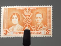 1937 3c Timbre du Honduras britannique le roi George VI et la reine Elizabeth