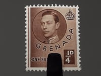 1942 ¼ d Timbre Grenade Roi George VI