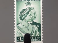 1948 4c British Honduras Stamp King George VI and Queen Elizabeth