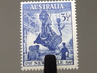 1947 3½d Australie Timbre Pouring Steel