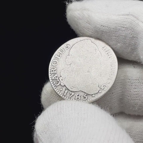 1785 MDV 2 Reales Spain Coin Charles III Silver Madrid Mint