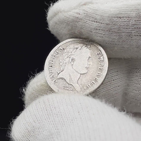 1808 BB Half Franc France Coin Napoleon Bonaparte Silver Strasbourg Mint