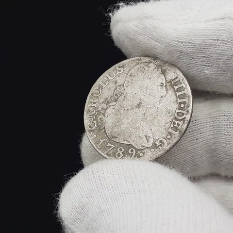 1789 MMF 2 Reales Spain Coin Charles IV Silver Madrid Mint