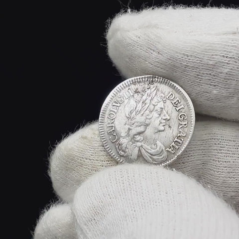 Rare 1676/5 4 Pence Overdate Charles II Maundy Coin England Silver