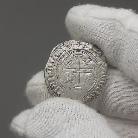 1456 Blanc à la couronne France Coin Charles VII Silver Dijon Mint 4th issue (June 26, 1456)