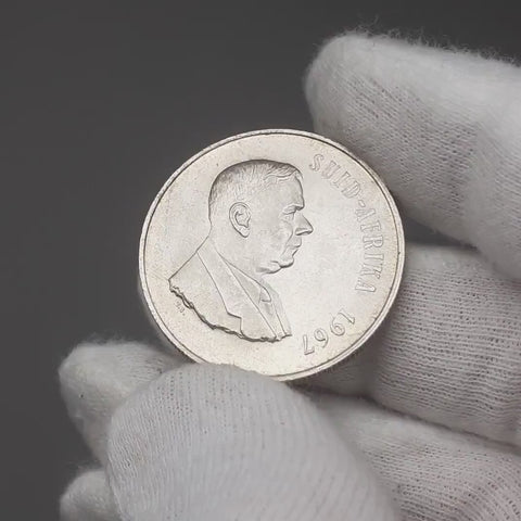 1967 1 Rand South Africa Coin Silver English Legend