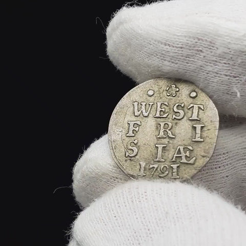 1791 2 Stuivers West Friesland Netherlands Coin Silver