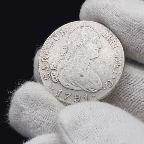 1791 MMF 4 Reales Spain Coin Charles IV Silver Madrid Mint