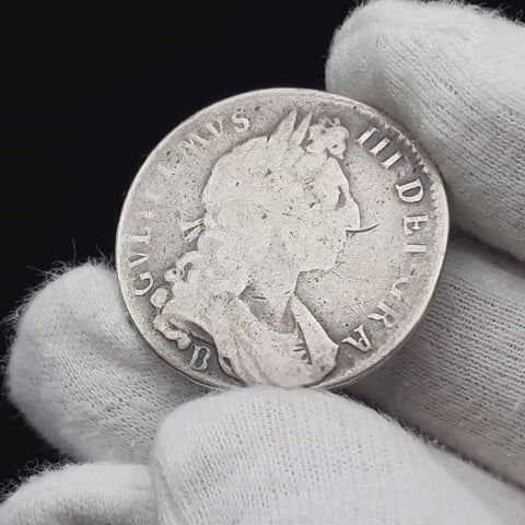 1697 Half Crown William III Coin UK Silver Bristol Mint
