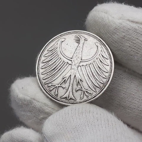 1951 F 5 Mark Federal Republic of Germany Coin Silver