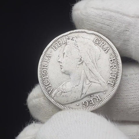 1899 Half Crown Victoria Coin UK Silver