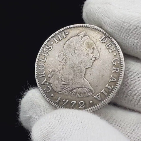 1772 Mo FM 4 Reales Mexico Coin Charles III Silver Authentic Antique Mexican Silver Gift Coin Gift of History Present
