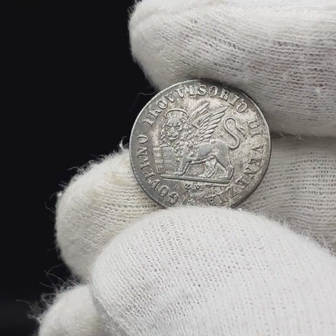 1848 15 Centesimi Republic of Venice Coin Silver