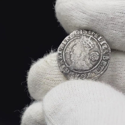 1578 3 Pence Elizabeth I Coin England 5th issue Silver Greek cross