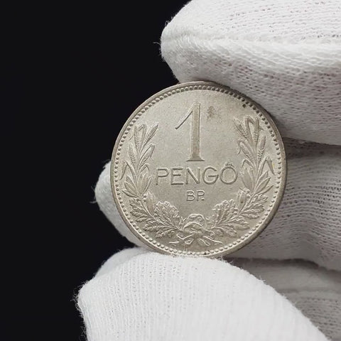 1939 1 Pengő Hungary Coin Silver Miklós Horthy Authentic Hungarian Silver Antique Piece of Art for History Lovers