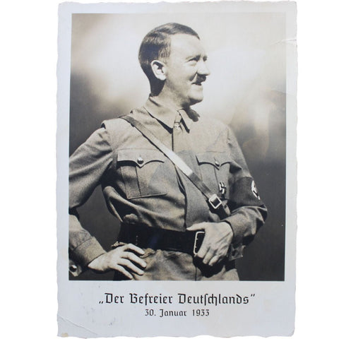 Propaganda Postcard Featuring Adolf Hitler – "Der Befreier Deutschlands" (The Liberator of Germany) – Dated January 30, 1933