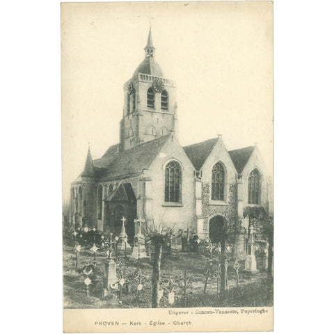 Proven, Belgium – Church of Proven – Postcard Early 20th Century