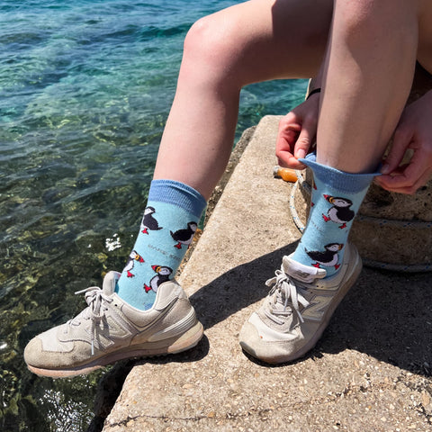Puffin Couple 2 Pack Bamboo Sock Set